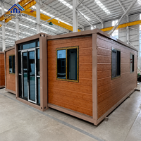 Nouvelle conception de maison conteneur à double aile entièrement meublée et extensible de 20 pieds, préfabriquée, prête à l'emploi, maison pliable