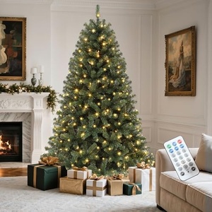 Factory Direct Fir Shape Prelit Artificial Christmas <b>Tree</b> PE PVC Branch <b>Outdoor</b> Fat Luxury Christmas <b>Tree</b> With Warm Led - Product Image 1