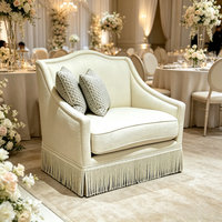 Fauteuil simple de salon en tissu de style vintage, fauteuil d'hôtel de luxe ergonomique avec franges pour la maison