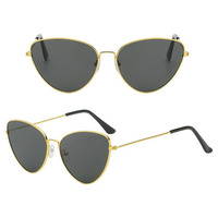 Lunettes de soleil œil de chat en métal pour femmes, lunettes de soleil tendance, lunettes de soleil pour hommes