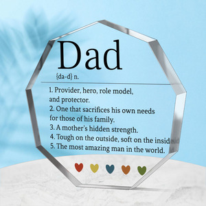 Acrílico papá Acción de Gracias octogonal placa conmemorativa recuerdo transparente contiene bendiciones sinceras apoyo personalización - Product Image 1