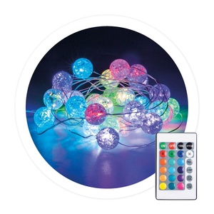 Guirnalda - guirnalda de bolas led de 3m con usb y mando a distancia, 24 funciones rgb, certificacin ip44, ideal para - Product Image 1