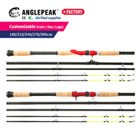 Canne à pêche en fibre de carbone 3 brins avec anneaux en céramique et double embout, action M XH, 1,8m 2,1m 2,4m 2,7m, canne de jigging