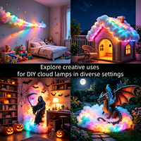 Lámpara de Ambiente 3D Hecha a Mano con Control por Aplicación, Nube de Truenos con Luces RGB para Habitación, Sala de E-sports