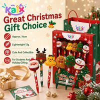 KAIX – Nouveaux Ensembles de Stylos Gel en Peluche de Noël Mignons en Gros, Stylos Gel à Encre Noire 0,5 mm pour l'Écriture Scolaire – Motif Dessin Animé