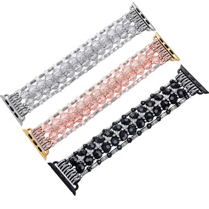 HuaMJ Bijoux De Luxe Perles Charme Designer <span class=keywords><strong>Bracelet</strong></span> Montre Bande 40mm Strass <span class=keywords><strong>Bracelet</strong></span> pour <span class=keywords><strong>Apple</strong></span> <span class=keywords><strong>Watch</strong></span> Iwatch - Product Image 6