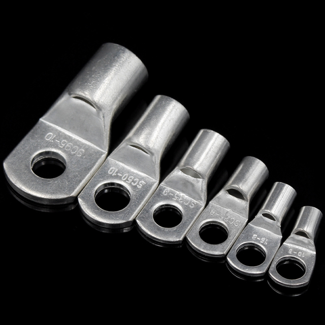 SC16/25/35-6/8/10/12  Non-Insulated Copper Cable Lug Electric Cable Lug Crimp Type Terminal Lugs With Hole