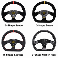Volant de course modifié en daim de 13 pouces en forme de D, volant universel mat modifié pour simulateur de course