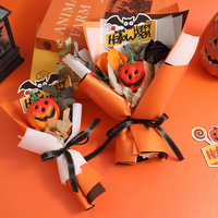 Tête de citrouille en mousse faite à la main pour Halloween, fleurs de savon en plastique, bouquet artificiel, ornements décoratifs, vente en gros transfrontalière