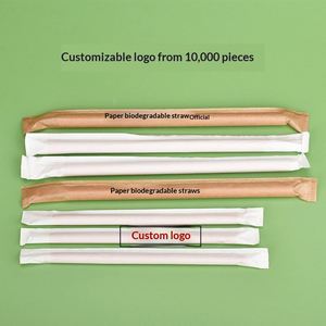 Pajitas de Papel Desechables Ecológicas, Biodegradables, Envueltas Individualmente, Anchas, para Té con Leche, con Logotipo Personalizado, para Picnic, 25 Sets - Product Image 5