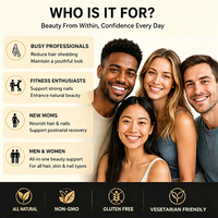 Vente en gros de capsules de biotine 1000mcg-10000mcg à étiquette privée, complexe de collagène, boîte extérieure personnalisée, emballage en vrac, cheveux, peau, ongles