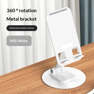 Support de téléphone et tablette portable en métal rotatif à 360 degrés avec logo personnalisé, pliable et extensible - Product Image 2