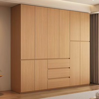 Armoire sur mesure en bois massif pour dressing, grand meuble de rangement pour chambre, armoire en contreplaqué étanche, design sans poignées, directement de l'usine