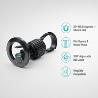 Support magnétique universel OEM/ODM en ABS pour téléphone et tablette, compatible avec les chariots de golf, avec sangle réglable et rotation à 360°