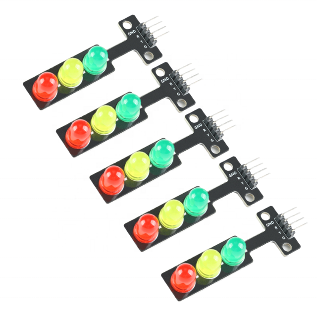 5pcs Mini 5V Traffic Light LED Display Module for Arduino Red Yellow Green F5 5mm LED RGB -Traffic Light DIY Electronic Kit
