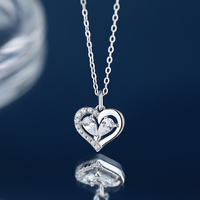 Collier long en argent sterling 925 pour femmes personnalisé chaîne tour de cou fin pendentif colliers de couple pour femmes