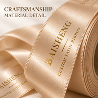 Ruban en satin décoratif pour emballage de vêtements de marque, avec impression de logo en feuille d'or multicolore, marque privée