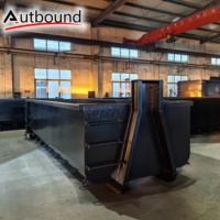 Autbound Conteneur à benne basculante robuste 30 m³ en acier Q235, peint par pulvérisation, épaisseur 3-10 mm, pour déchets industriels et déchets divers