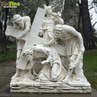 Statues grandeur nature en marbre des Quatorze Stations du Chemin de Croix, sculptées à la main, sculptures religieuses catholiques pour la liturgie de l'église