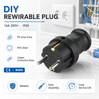 Prise Reconfigurable 16A 250V IP20 Coque PC/PVC Ignifuge Broches en Cuivre pour Réparation d'Appareils Électroménagers Câble d'Extension DIY CE RoHS
