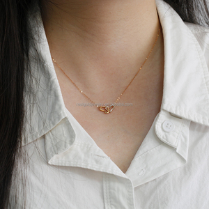 Colliers de joaillerie fine en or jaune massif 18 carats AU750 avec diamants naturels, design spécial, collier populaire en pierres précieuses pour femmes - Product Image 3