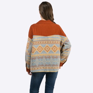 Giacche da <span class=keywords><strong>donna</strong></span> con <span class=keywords><strong>giacca</strong></span> da <span class=keywords><strong>donna</strong></span> in stile Jacquard azteco <span class=keywords><strong>Tweed</strong></span> con risvolto in <span class=keywords><strong>Tweed</strong></span> <span class=keywords><strong>giacca</strong></span> da <span class=keywords><strong>donna</strong></span> - Product Image 2