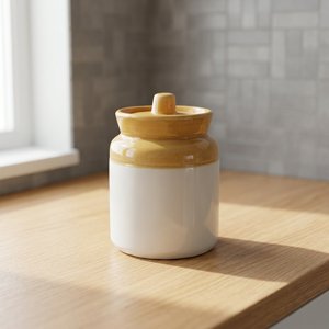 Ceramic Glazed <b>Pickle</b> <b>Jar</b> Two Tone Food Storage Container Microwave Safe Kitchen Canister - Product Image 3
