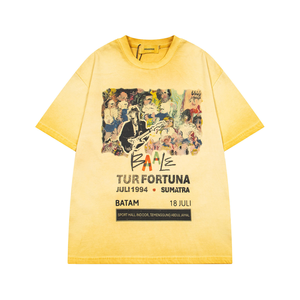T-shirt d'été 2025 pour homme, motif chanteur <span class=keywords><strong>rock</strong></span>, jersey délavé, col teint, manches courtes, coupe décontractée ample - Product Image 2
