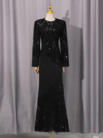 Robe d'été vintage élégante coupe sirène évasée amincissante avec broderie en dentelle, longueur ras du sol, antistatique, nouvelle collection 2025 pour femme
