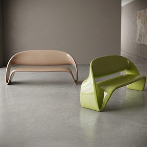 Modern Curved Patio <b>Bench</b> Outdoor Lounge Seat Minimalist Garden <b>Bench</b> Decorative Balcony Seating - Product Image 3