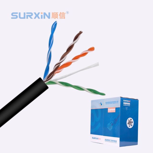 Ethernet Cat 5e Network Fire Resistant 305m Ethernet Cable Cat5e Utp Ftp Sftp PVC Jacket LSZH CCA 4 Pair 8 Core LAN Cable