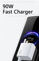 Pengisi Daya Cepat 90W QC3.0 Colokan EU untuk Laptop 15 Ultra/14/13 Pro, Adaptor Pengisian Super Cepat OTP, Kabel 6A Label Emas
