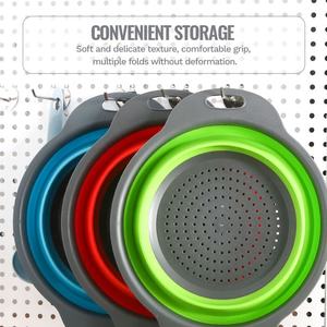 Gloway 2Pcs घर TPR सिंक रसोई Strainers फल सब्जी धोने की टोकरी सिलिकॉन Foldable बंधनेवाला कोलंडर Strainers सेट - Product Image 6