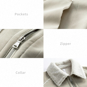 Chaqueta de Forro Polar para <span class=keywords><strong>Hombre</strong></span>, Chaqueta <span class=keywords><strong>Columbia</strong></span> Negra y Marrón para Invierno, Chaqueta de Piloto - Product Image 5