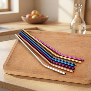 Reusable Metal Drinking <b>Straws</b> Set Colorful Bendable Modern Bar Accessories <b>for</b> Cold <b>Drinks</b> - Product Image 4