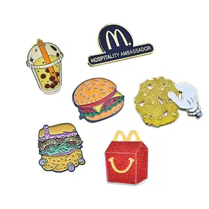 Unique15years Manufacture Customized Metal Hard Enamel Pin Badge Holiday Food Celebration Lapel Pin Souvenirs