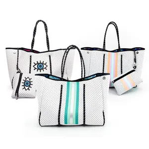 Zomer Zakken Vrouwen Strand Tote Neopreen Schoudertassen Multipurpose Neopreen Strand Grote Handtas Set