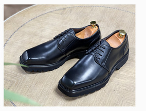 Zapatos formales italianos de punta cuadrada para hombre, hechos a mano con lujo y alta calidad, zapatos de vestir y Oxfords de cuero para hombre para fiestas y eventos sociales. - Product Image 3