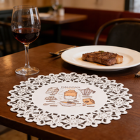 Napperons de table vintage imprimés en PVC avec dentelle, de luxe, personnalisables, écologiques, résistants à la chaleur et imperméables pour mariages, fêtes et maison