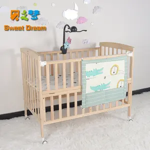 Best selling madeira bebê dormir cama para recém-nascido ajustável de madeira berço berço cama