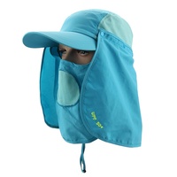 Chapeaux de soleil extérieurs de protection UV Couples chapeau de seau de pêche de seau de ficelle légère avec la couverture de visage et de cou pour les hommes