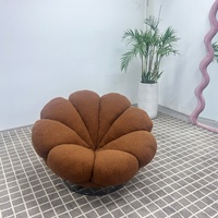 Haute qualité et confortable moderne en forme de citrouille Pouf canapé chaise longue jaune vif chaise de loisirs pour salon chambre Villa