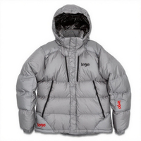 Veste bomber en nylon à panneaux contrastés imperméable et chaude sur mesure Fermeture éclair Chapeau amovible Parka Manteau matelassé Unisexe Printemps Écologique