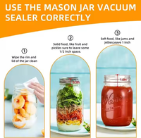 Kit de scellage sous vide électrique en plastique Mason Jar Machine de scellage de stockage des aliments à piles pour bocaux en conserve Application domestique