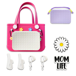 Bolsa de accesorios con correa de silicona y cuerda trenzada para bolsa de playa EVA, bolsa de almacenamiento informal impermeable, primavera 2024 - Product Image 2