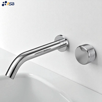 Mitigeur de douche mural en laiton certifié sans plomb, à poignée unique, style minimaliste, avec bec séparé