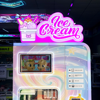Système de distribution de crème glacée à double cylindre haute efficacité, machine à crème glacée de fabrication industrielle, distributeur automatique multi-paiements