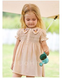 Ropa de Bebé para Verano, Vestido de Niña con Bordado Floral, Cuello Bordado, Vestidos Casuales para Niñas - Product Image 6
