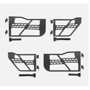 Tubulaire 4 <span class=keywords><strong>portes</strong></span> en acier inoxydable noir pour <span class=keywords><strong>Jeep</strong></span> Wrangler <span class=keywords><strong>JK</strong></span> 2007-2017 Porte <span class=keywords><strong>demi</strong></span>-tube avec miroir - Product Image 2