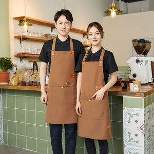 Có thể điều chỉnh cổ chống vết bẩn làm việc tạp dề bền tái sử dụng Polyester nhà bếp BIB thời trang không tay số lượng lớn tùy chọn tùy chỉnh - Product Image 4